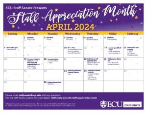 Staff Appreciation Month Calendar